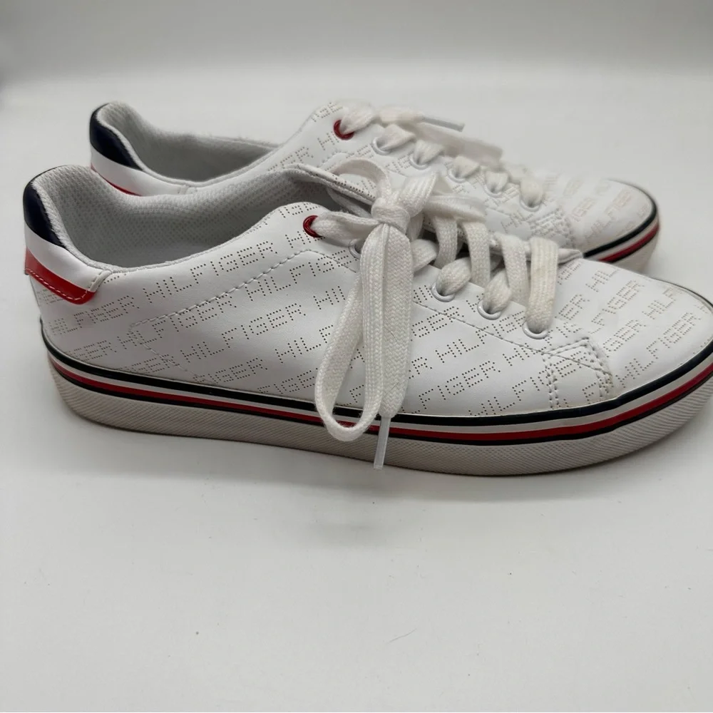 Tommy Hilfiger Falconer Perforated Leather Logo Sneakers 8.5